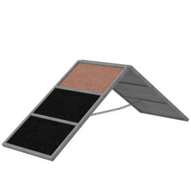 PawHut Dog Agility Equipment Ramp with Non-slip Surface, A-frame, Agility Equipment Ramp for All Breed Dogs, Gray PawHut Dog Agility Equipment Ramp with Non-slip Surface, A-frame, Agility Equipment Ramp for All Breed Dogs, Gray